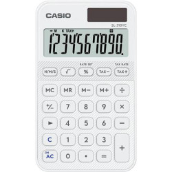 Zsebszámológép, 10 számjegy, CASIO "SL 310 YC", fehér