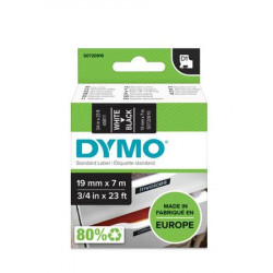 Feliratozógép szalag, 19 mm x 7m  DYMO "D1", fekete-fehér Feliratozógép szalag, 19 mm x 7m  DYMO "D1", fekete-fehér