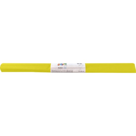 Krepp-papír, 50x200 cm, VICTORIA, neon sárga