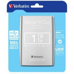 2,5" HDD (merevlemez), 1TB, USB 3.0, VERBATIM, ezüst 2,5" HDD (merevlemez), 1TB, USB 3.0, VERBATIM, ezüst