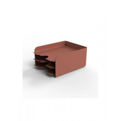 Irattálca, fém, 3 részes, ALBA, terrakotta