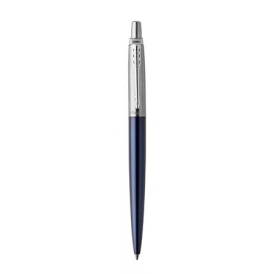 Golyóstoll, 0,7 mm, ezüst színű klip, royal kék tolltest, PARKER, "Royal Jotter", kék