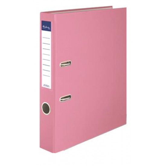 Iratrendező, 50 mm, A4, PP/karton, élvédő sínnel, VICTORIA, "Basic", rózsaszín