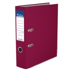 Iratrendező, 75 mm, A4, PP/karton, élvédő sínnel, VICTORIA, "Basic", bordó