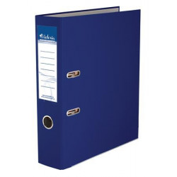 Iratrendező, 75 mm, A4, PP/karton, élvédő sínnel, VICTORIA, "Basic", sötétkék Iratrendező, 75 mm, A4, PP/karton, élvédő sínnel, VICTORIA, "Basic", sötétkék