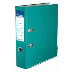 Iratrendező, 75 mm, A4, PP/karton, élvédő sínnel, VICTORIA, "Basic", türkiz