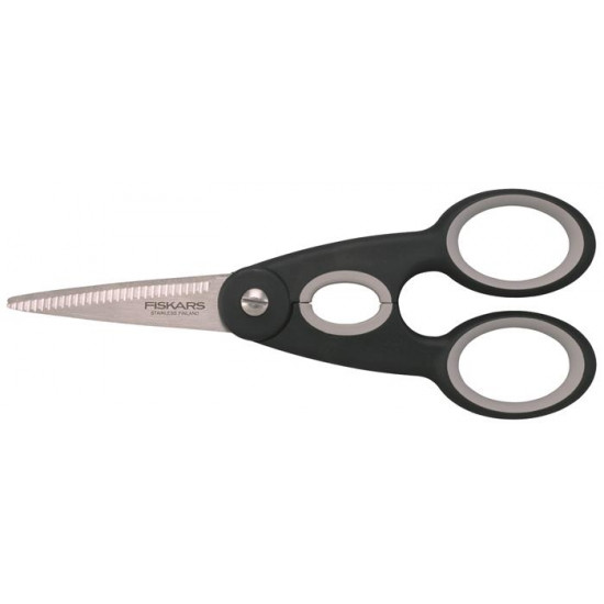 Olló, konyhai, 22 cm FISKARS "Functional ReNew", fekete