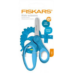 Olló, iskolai, 13 cm, FISKARS "Glitter Kids", kék