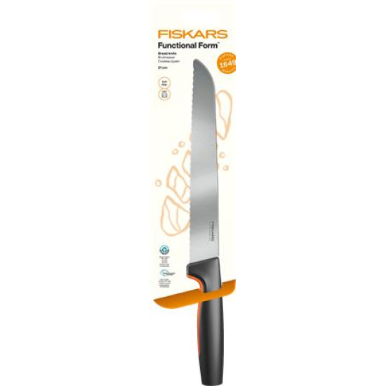 Kenyérvágókés, 21 cm, FISKARS "Functional Form GRS" fekete