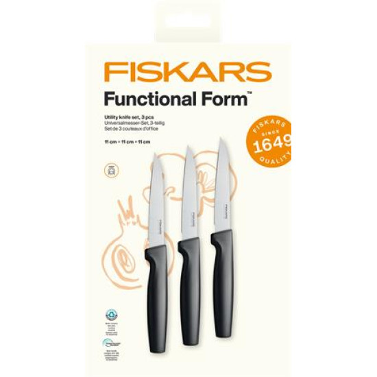 Késkészlet, általános, 11 cm, FISKARS "Functional Form GRS" fekete Késkészlet, általános, 11 cm, FISKARS "Functional Form GRS" fekete