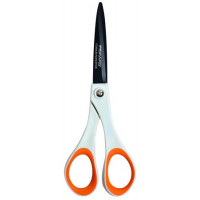 Olló, általános, tapadásmentes, 17 cm, FISKARS "Non-Stick", fehér