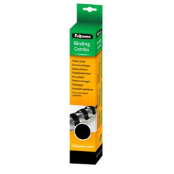 Spirál, műanyag, 16 mm, 101-120 lap, FELLOWES, 25 db, fekete
