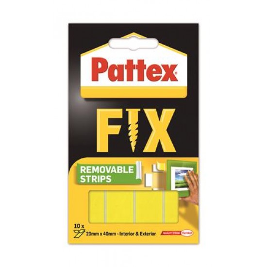 Ragasztócsík, kétoldalú, visszaszedhető, 20 x 40 mm, HENKEL "Pattex Fix"
