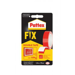 Ragasztószalag, kétoldalas, 19 mm x 1,5 m, HENKEL "Pattex Fix 120 kg",  piros