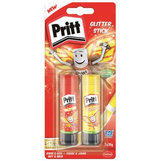 Ragasztóstift, 2x20 g, glitteres, HENKEL "Pritt"