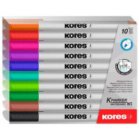 Tábla- és flipchart marker készlet, 1-3 mm kúpos, KORES "K-Marker", 10 különböző szín Tábla- és flipchart marker készlet, 1-3 mm kúpos, KORES "K-Marker", 10 különböző szín