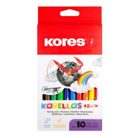 Filctoll készlet, 1-3 mm, kimosható, KORES "Korellos 2in1", 10 különböző szín Filctoll készlet, 1-3 mm, kimosható, KORES "Korellos 2in1", 10 különböző szín