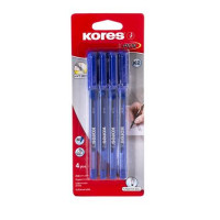 Golyóstoll, kupakos, háromszögletű, KORES, kék Golyóstoll, kupakos, háromszögletű, KORES, kék