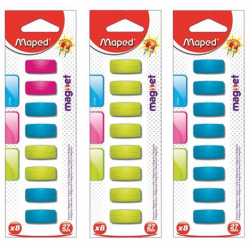 Mágnes, téglalap alakú, 27 mm, MAPED, vegyes színek Mágnes, téglalap alakú, 27 mm, MAPED, vegyes színek