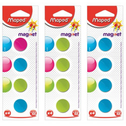 Mágnes, kerek, 22 mm, MAPED, vegyes színek Mágnes, kerek, 22 mm, MAPED, vegyes színek