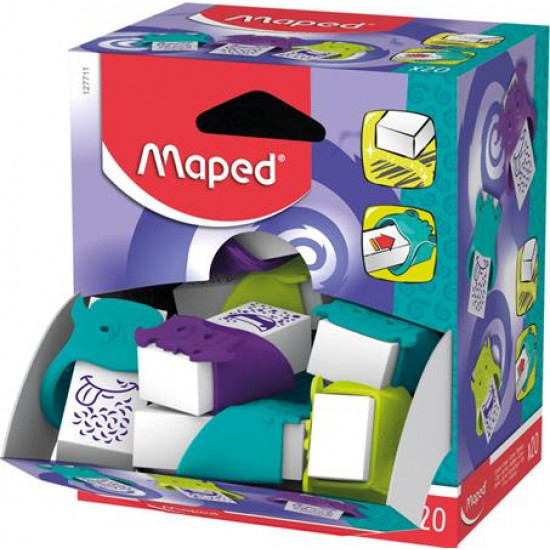Radír diplay, MAPED "Little Monster", vegyes színek