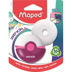 Radír, műanyag tokos, utántöltővel, MAPED "Zenoa", vegyes színek