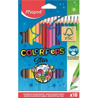 Színes ceruza készlet, háromszögletű, MAPED "Color`Peps", 18 különböző szín Színes ceruza készlet, háromszögletű, MAPED "Color`Peps", 18 különböző szín