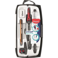 Körző készlet, rögzíthető lábakkal, 7 darabos, MAPED "Stop System" Körző készlet, rögzíthető lábakkal, 7 darabos, MAPED "Stop System"