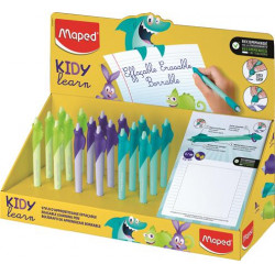 Írástanuló rollertoll display, 0,7 mm, radírozható, MAPED "KIDY Learn MAGIC", vegyes színek