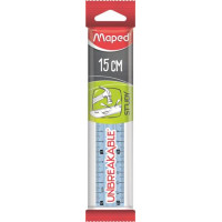 Vonalzó, műanyag, törhetetlen, 15 cm, MAPED "Study Unbreakable", vegyes színek Vonalzó, műanyag, törhetetlen, 15 cm, MAPED "Study Unbreakable", vegyes színek