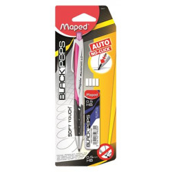Nyomósirón, 0,5 mm, ajándék grafitbéllel, MAPED "Black`Peps", vegyes színek