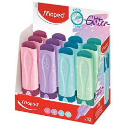 Szövegkiemelő display, 1-5 mm, MAPED "Glitter Fluo Peps", vegyes pasztell színek Szövegkiemelő display, 1-5 mm, MAPED "Glitter Fluo Peps", vegyes pasztell színek