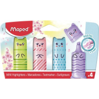 Szövegkiemelő készlet, 1-5 mm, MAPED "Mini Pastel", 4 különböző pasztell szín Szövegkiemelő készlet, 1-5 mm, MAPED "Mini Pastel", 4 különböző pasztell szín