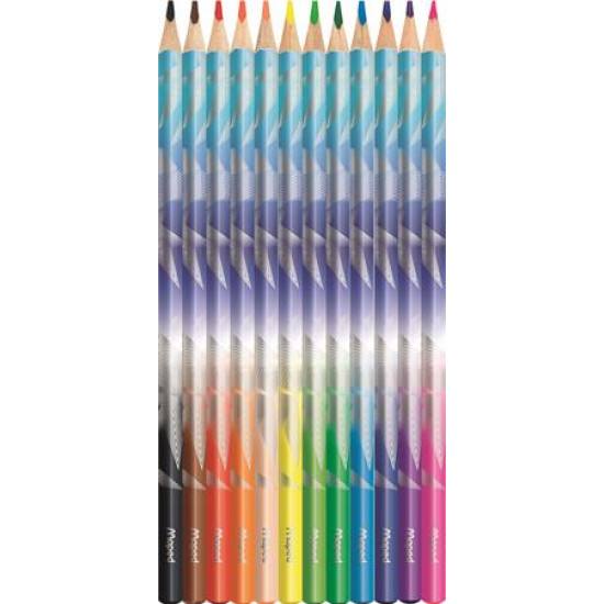 Színes ceruza készlet, háromszögletű, MAPED „Arctic jégvilág”, 12 különböző szín