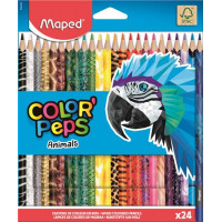 Színes ceruza készlet, háromszögletű, MAPED "Color`Peps Animal", 24 különböző szín Színes ceruza készlet, háromszögletű, MAPED "Color`Peps Animal", 24 különböző szín