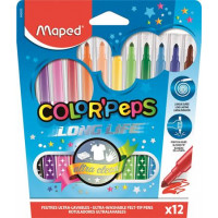 Filctoll készlet, 1-3,6 mm, kimosható, MAPED "Color`Peps", 12 különböző szín Filctoll készlet, 1-3,6 mm, kimosható, MAPED "Color`Peps", 12 különböző szín