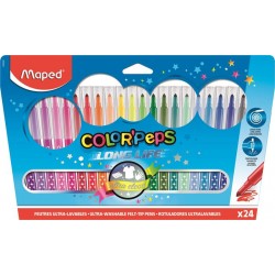 Filctoll készlet, mosható, MAPED "Color`Peps", 24 különböző szín Filctoll készlet, mosható, MAPED "Color`Peps", 24 különböző szín