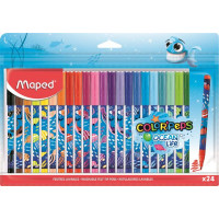 Filctoll készlet, 2 mm, kimosható, MAPED "Color`Peps Ocean Life", 24 különböző szín Filctoll készlet, 2 mm, kimosható, MAPED "Color`Peps Ocean Life", 24 különböző szín