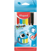 Filctoll készlet, 2 mm, kimosható, MAPED "Color`Peps Ocean", 6 különböző szín Filctoll készlet, 2 mm, kimosható, MAPED "Color`Peps Ocean", 6 különböző szín