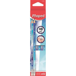 Grafitceruza radírral, HB, háromszögletű, MAPED "Arctic jégvilág"