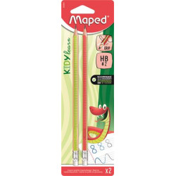 Írástanuló grafitceruza radírral, HB, háromszögletű, MAPED "Kidy Learn", 2 darab Írástanuló grafitceruza radírral, HB, háromszögletű, MAPED "Kidy Learn", 2 darab