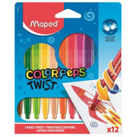 Zsírkréta, kitekerhető, MAPED "Color`Peps", 12 különböző szín Zsírkréta, kitekerhető, MAPED "Color`Peps", 12 különböző szín
