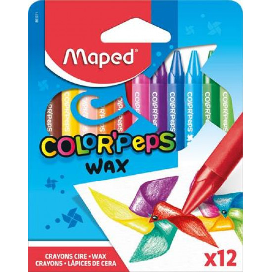 Zsírkréta, MAPED "Color`Peps Wax", 12 különböző szín