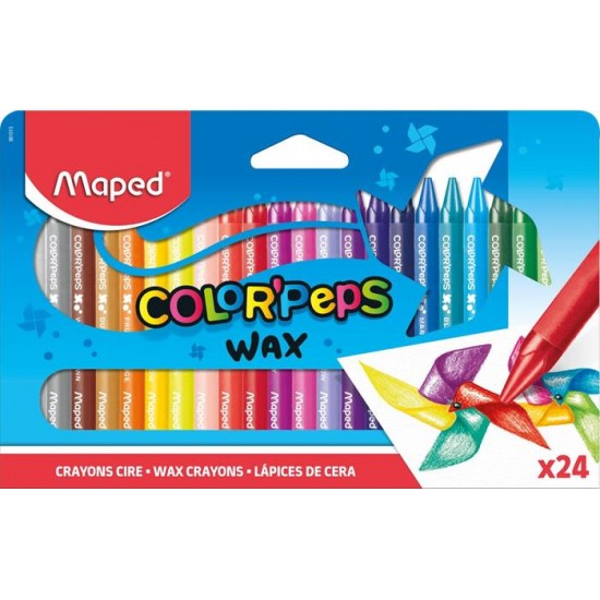 Zsírkréta, MAPED "Color`Peps Wax", 24 különböző szín