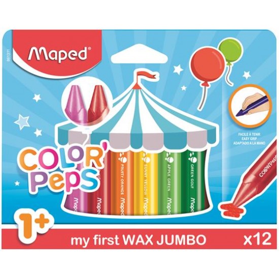 Zsírkréta, MAPED "Color`Peps MAXI Wax", 12 különböző szín