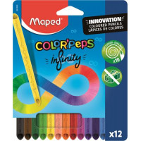Színes ceruza készlet, háromszögletű, MAPED "Color`Peps INFINITY", 12 különböző szín Színes ceruza készlet, háromszögletű, MAPED "Color`Peps INFINITY", 12 különböző szín
