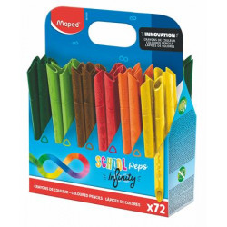 Színes ceruza készlet, ceruzatartó, háromszögletű, MAPED "Color`Peps INFINITY", 72 különböző szín