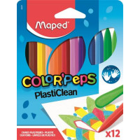 Zsírkréta, MAPED "Color`Peps" PlastiClean, 12 különböző szín Zsírkréta, MAPED "Color`Peps" PlastiClean, 12 különböző szín