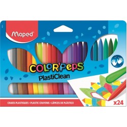 Zsírkréta, MAPED "Color`Peps" PlastiClean, 24 különböző szín Zsírkréta, MAPED "Color`Peps" PlastiClean, 24 különböző szín