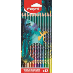 Színes ceruza készlet, háromszögletű, MAPED „Dragon sárkány”, 12 különböző szín